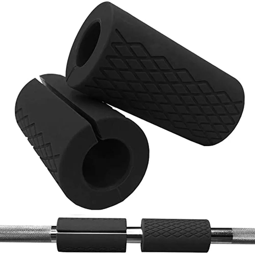 2PC Dumbbell Barbell Grips Bar Handles Silicone Antislip Protect Pad for Pull up Weightlifting Support Gym Body Building Workout