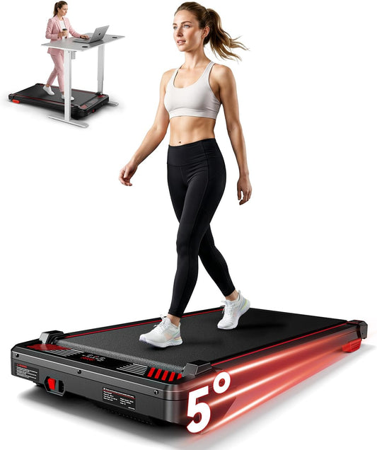 Walking Pad Treadmill,  Incline under Desk Treadmill 330Lbs Capacity, 2.5HP Portable Treadmills for Home, Compact Treadmills Mini Running Machine with Remote Control
