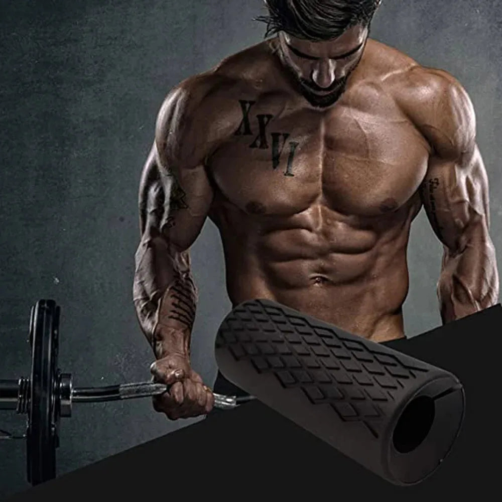 2PC Dumbbell Barbell Grips Bar Handles Silicone Antislip Protect Pad for Pull up Weightlifting Support Gym Body Building Workout