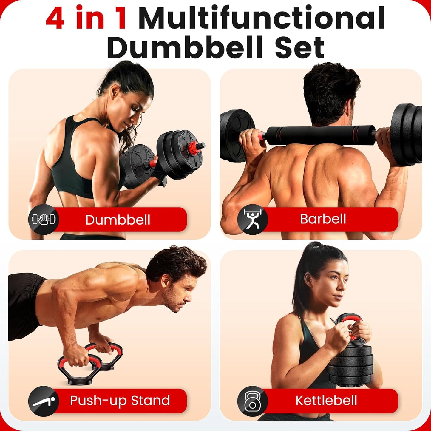 4-in-1 Adjustable Dumbbell Set