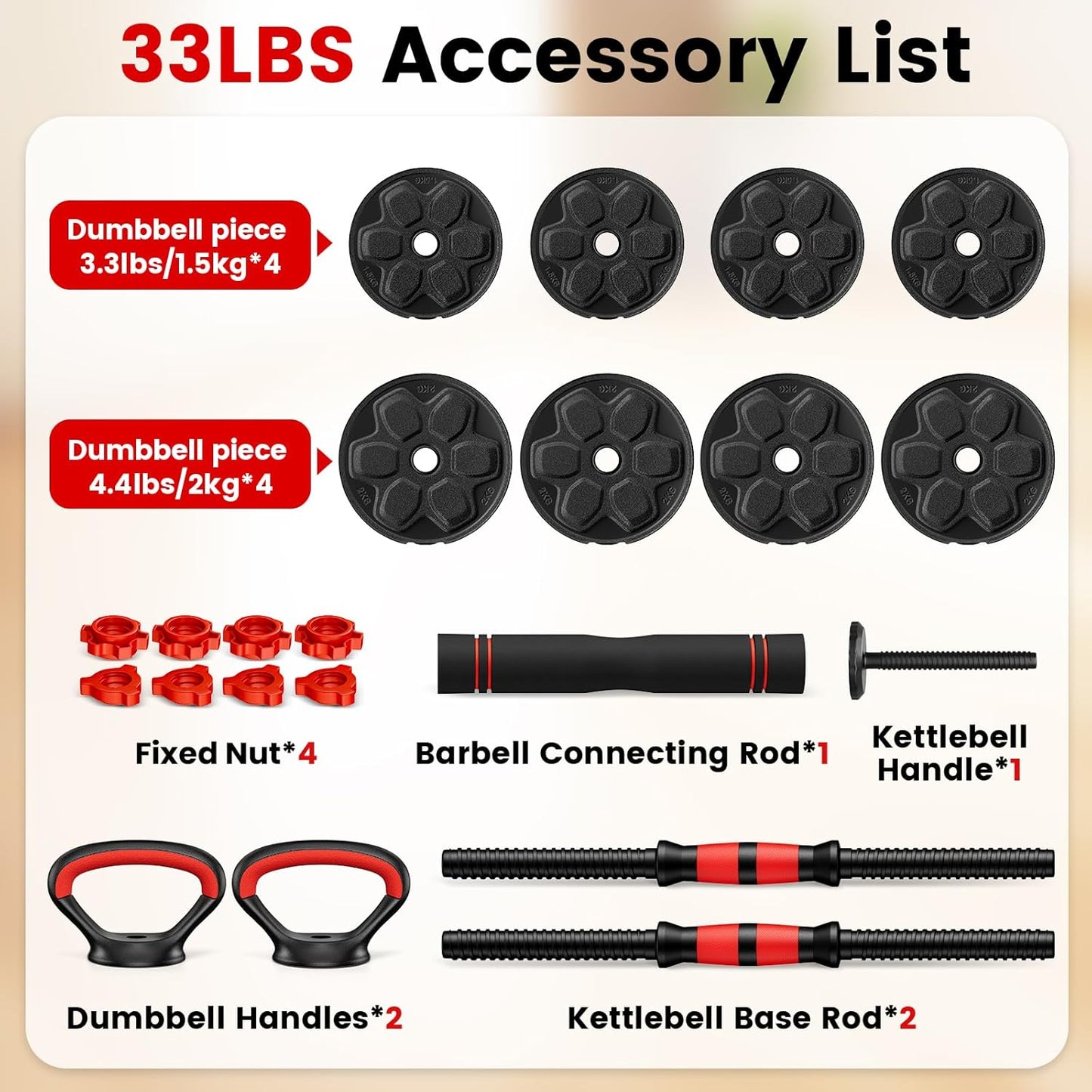4-in-1 Adjustable Dumbbell Set