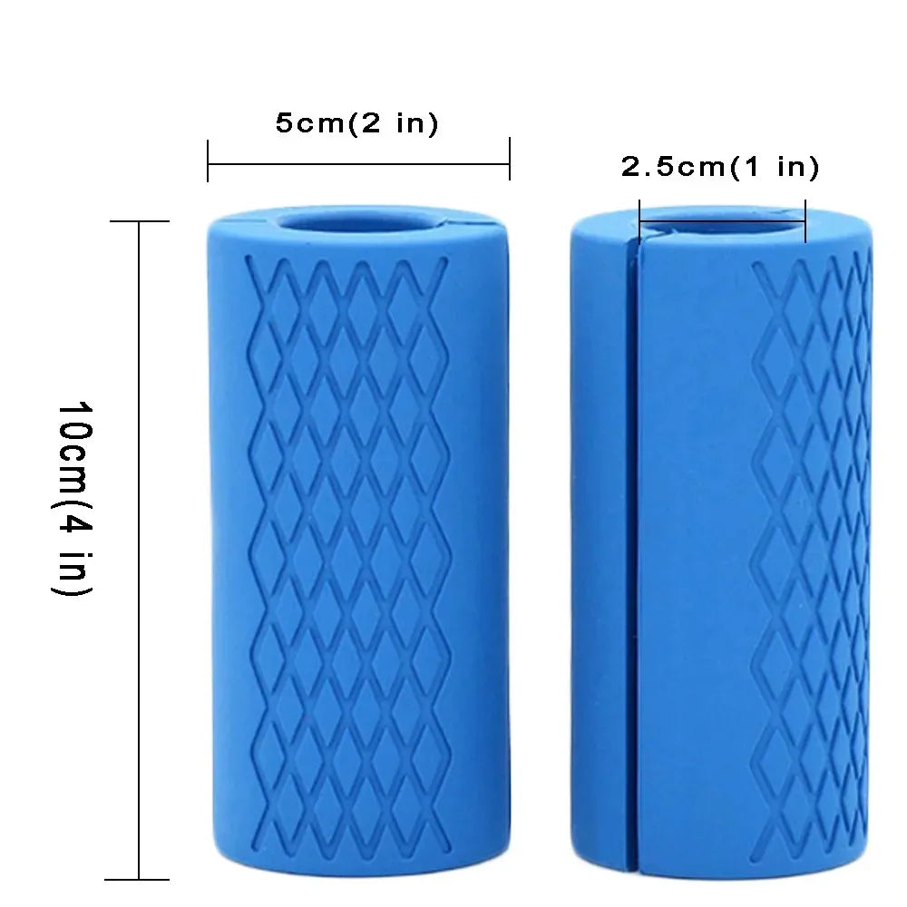 2PC Dumbbell Barbell Grips Bar Handles Silicone Antislip Protect Pad for Pull up Weightlifting Support Gym Body Building Workout